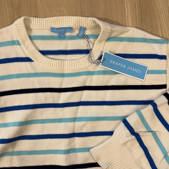 Draper James Striped Crewneck Sweater La Ligne Marin Style Reese Witherspoon - Picture 4 of 5